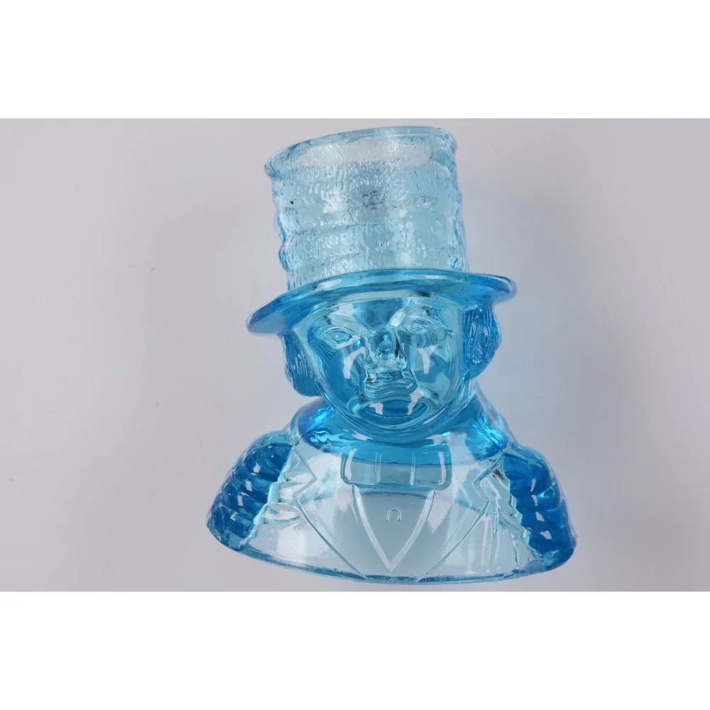 Rare c1890 EAPG Figural toothpick Man with top hat in blue